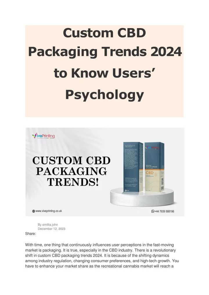 custom cbd packaging trends 2024 to know users