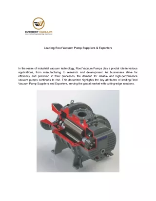 Leading Root Vacuum Pump Suppliers & Exporters