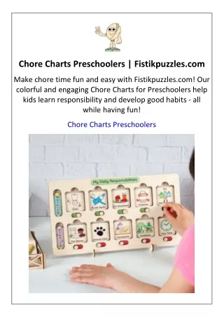 Chore Charts Preschoolers  Fistikpuzzles.com