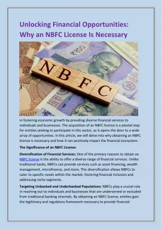 unlocking financial opportunities why an nbfc