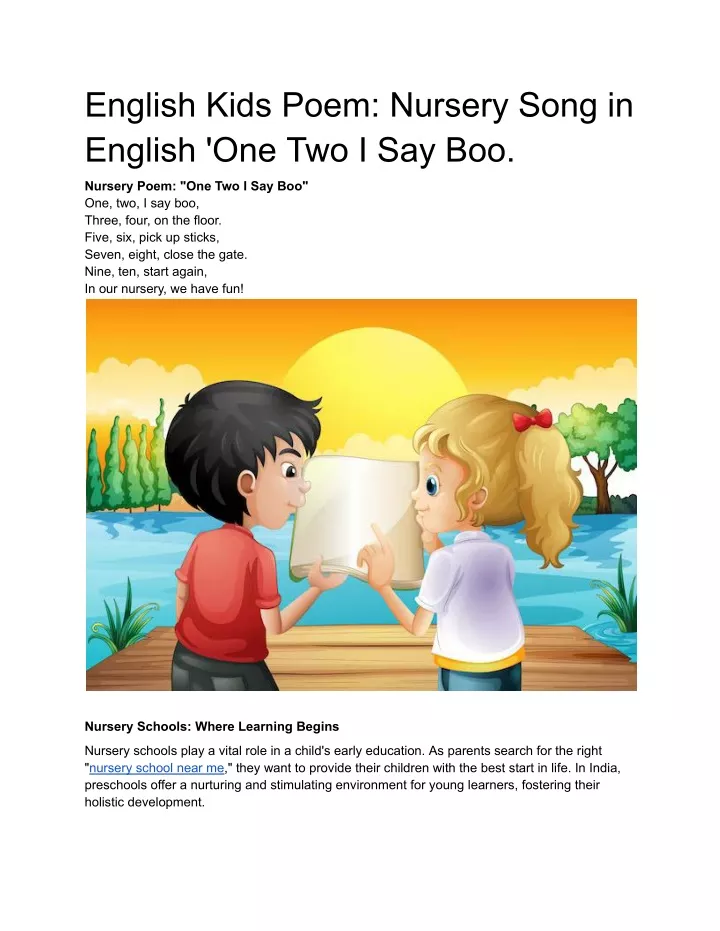 english kids poem nursery song in english