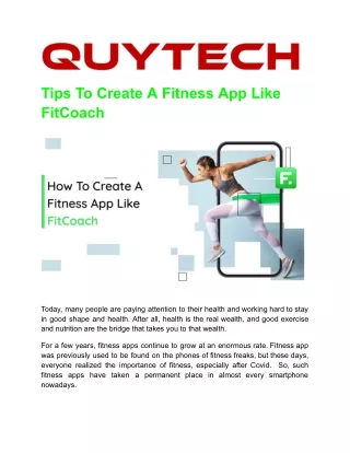 How to Create a Fitness App Like FitCoach
