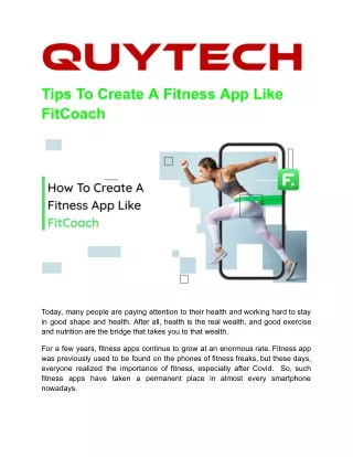 tips to create a fitness app like fitcoach