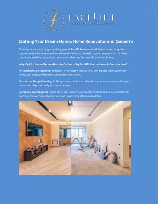 Crafting Your Dream Home - Home Renovations in Canberra
