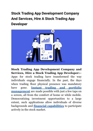 Stock Trading App Development Company And Services, Hire A Stock Trading App Developer