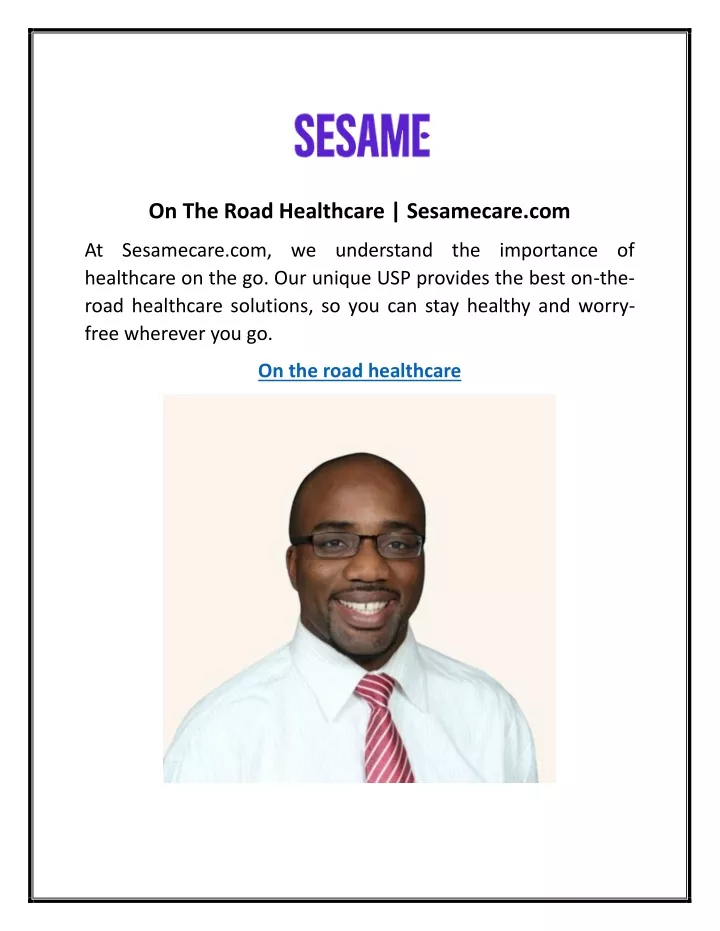 on the road healthcare sesamecare com