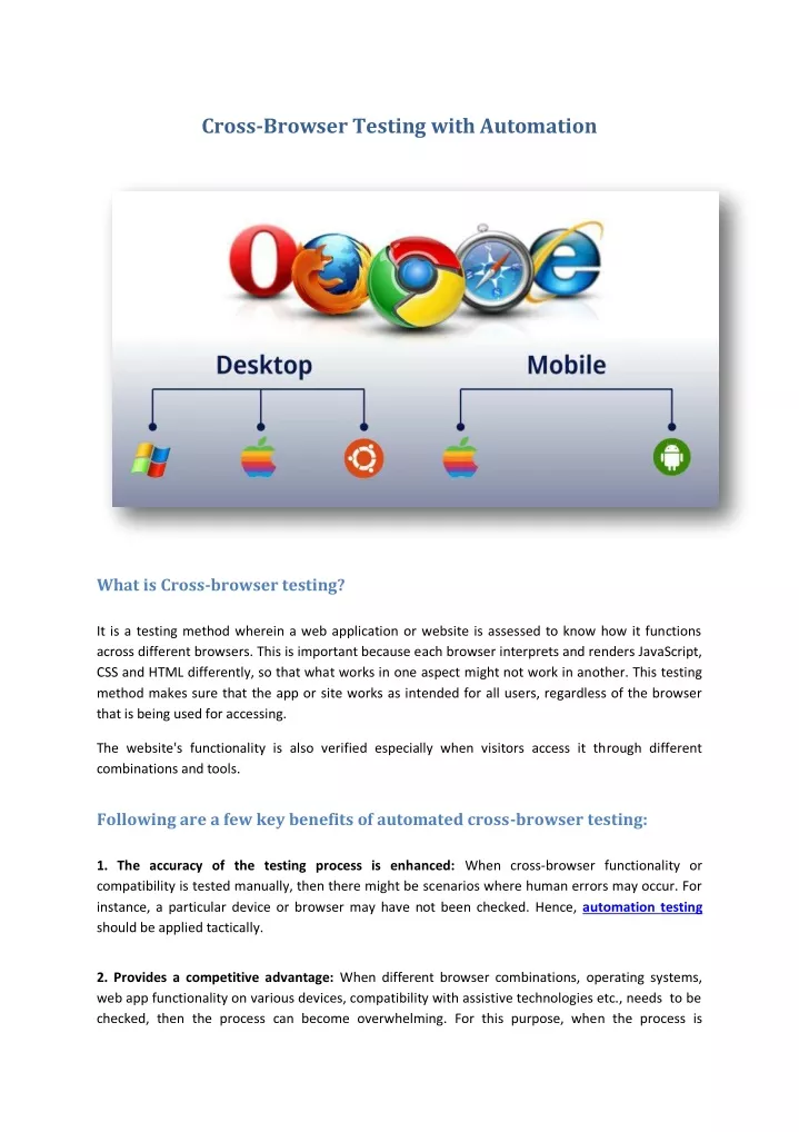 cross browser testing with automation