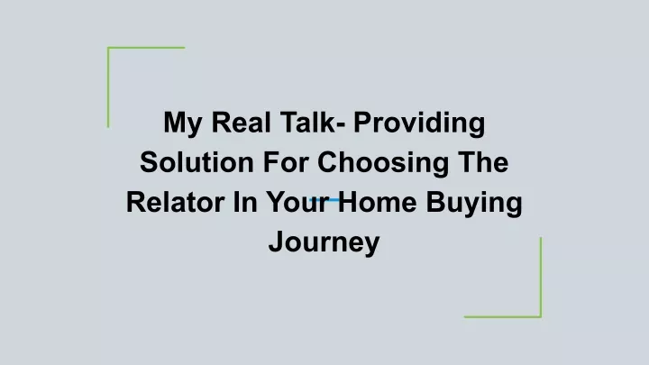 my real talk providing solution for choosing