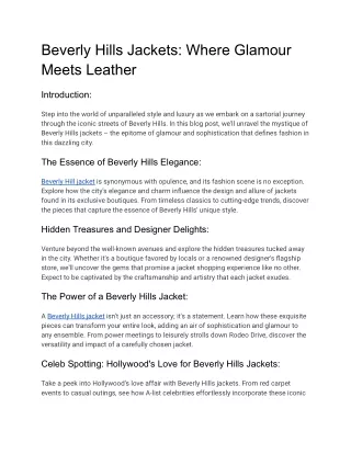 Beverly Hills Jackets_ Where Glamour Meets Leather