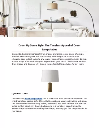 Drum Up Some Style: The Timeless Appeal of Drum Lampshades