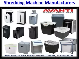 Buy Shredding Machine in Chennai From Avanti-ltd