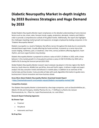 diabetic neuropathy market in depth insights