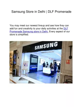 Samsung Store in Delhi | DLF Promenade