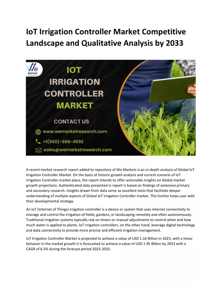 iot irrigation controller market competitive
