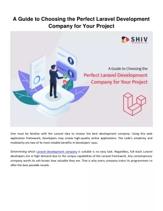 Choose the Best Laravel Development Company: Our Insightful Blog