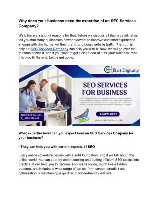 Why does your business need the expertise of an SEO Services Company?