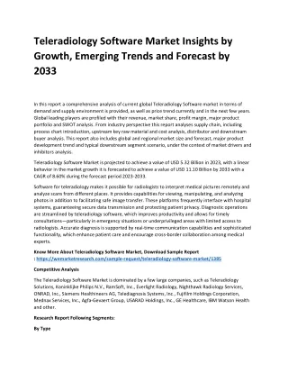 teleradiology software market insights by growth