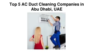 Top 5 AC Duct Cleaning Companies in Abu Dhabi, UAE