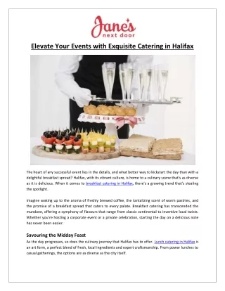 Halifax Catering | Elevate Your Events with Breakfast, Lunch, and Buffet Delight