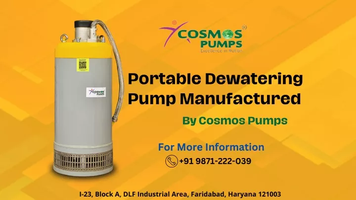 portable dewatering pump manufactured