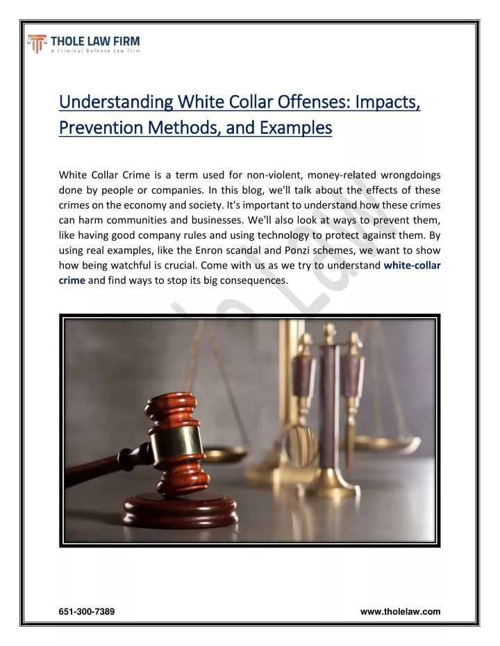 understanding white collar offenses impacts