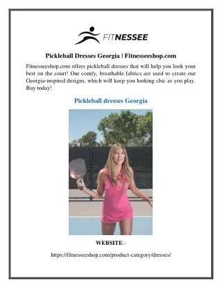 Pickleball Dresses Georgia  Fitnesseeshop.com