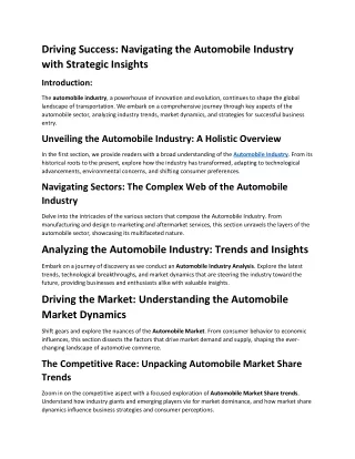 driving success navigating the automobile