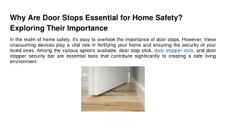 why are door stops essential for home safety exploring their importance