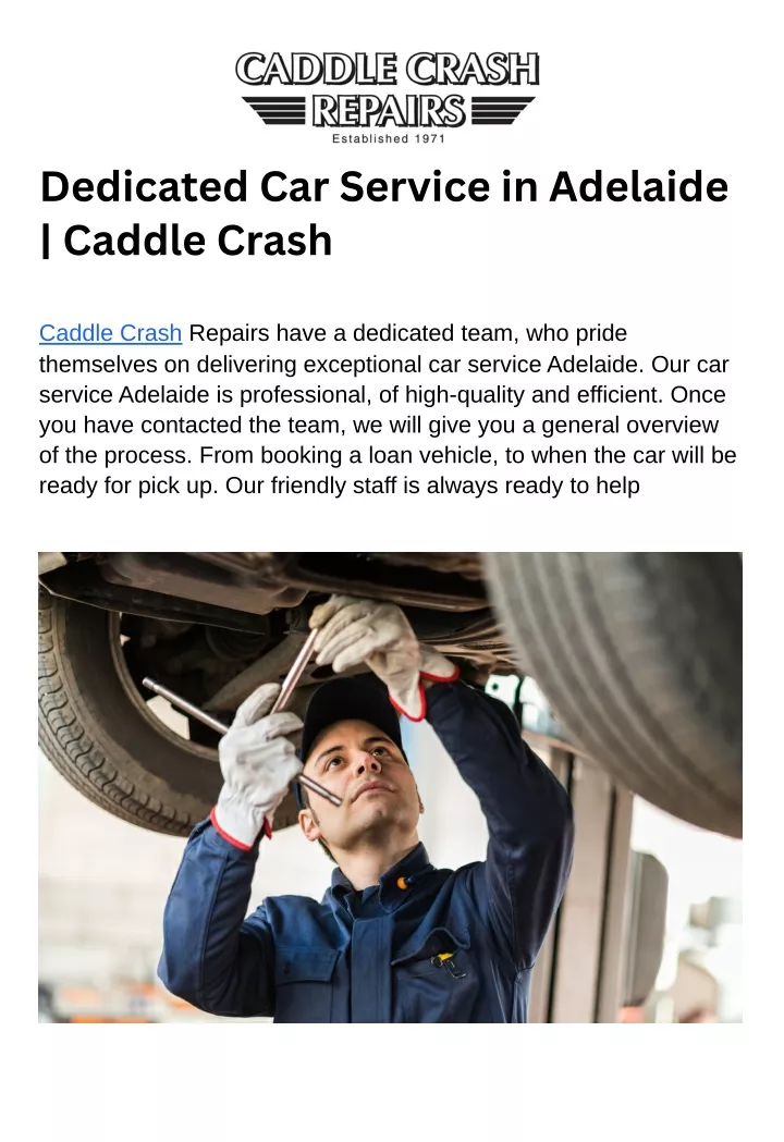 dedicated car service in adelaide caddle crash