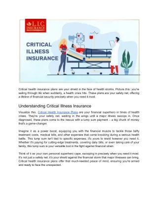 The Ins and Outs of Critical Illness Insurance