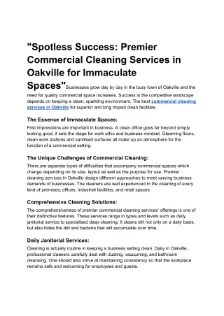 _14)Spotless Success_ Premier Commercial Cleaning Services in Oakville for Immaculate Spaces_