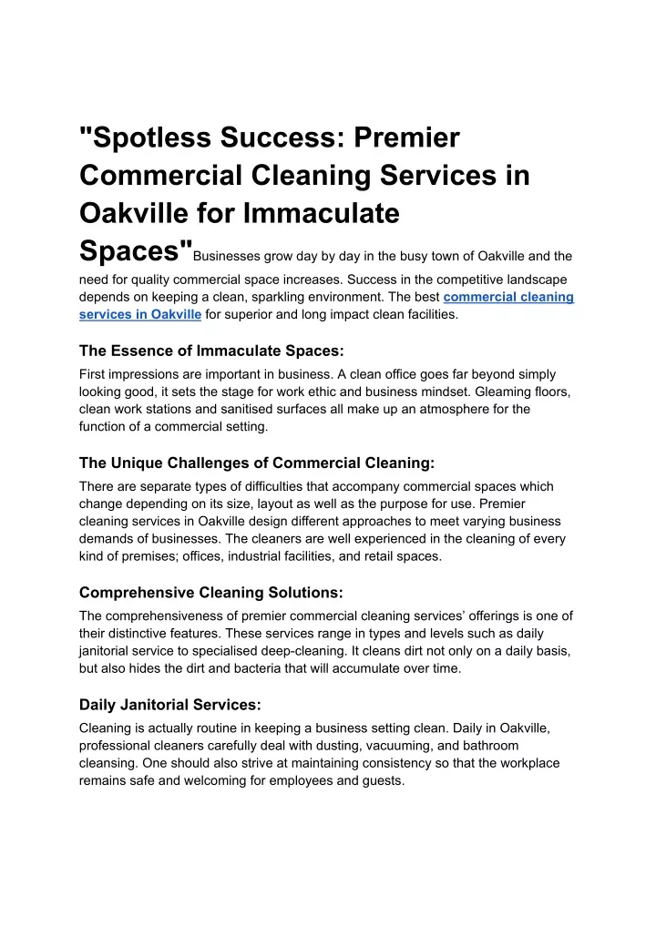 spotless success premier commercial cleaning