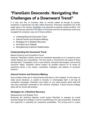 _14)FlareGain Descends_ Navigating the Challenges of a Downward Trend_