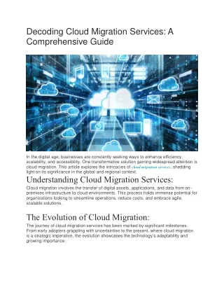 decoding cloud migration services a comprehensive