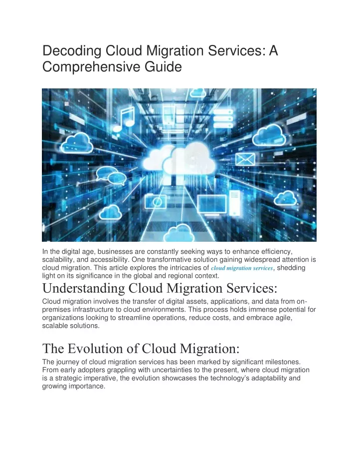 decoding cloud migration services a comprehensive