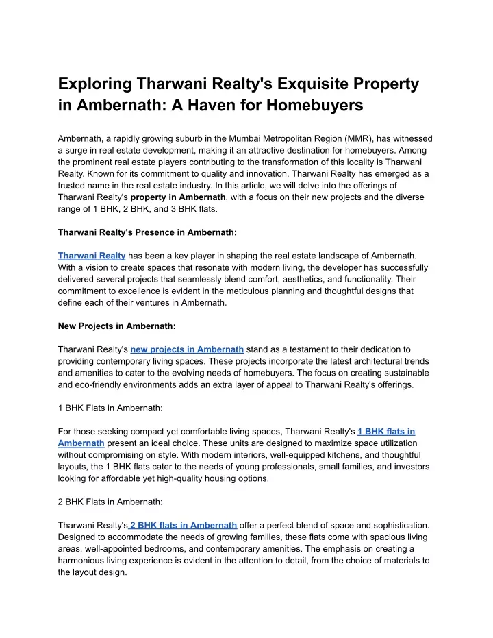 exploring tharwani realty s exquisite property