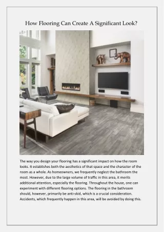 how flooring can create a significant look