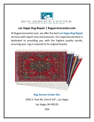 Las Vegas Rug Repair | Rugservicecenter.com