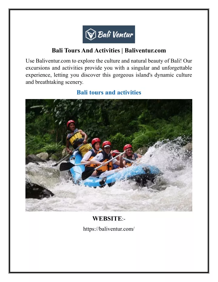 bali tours and activities baliventur com