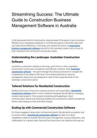 Streamlining Success_ The Ultimate Guide to Construction Business Management Software in Australia