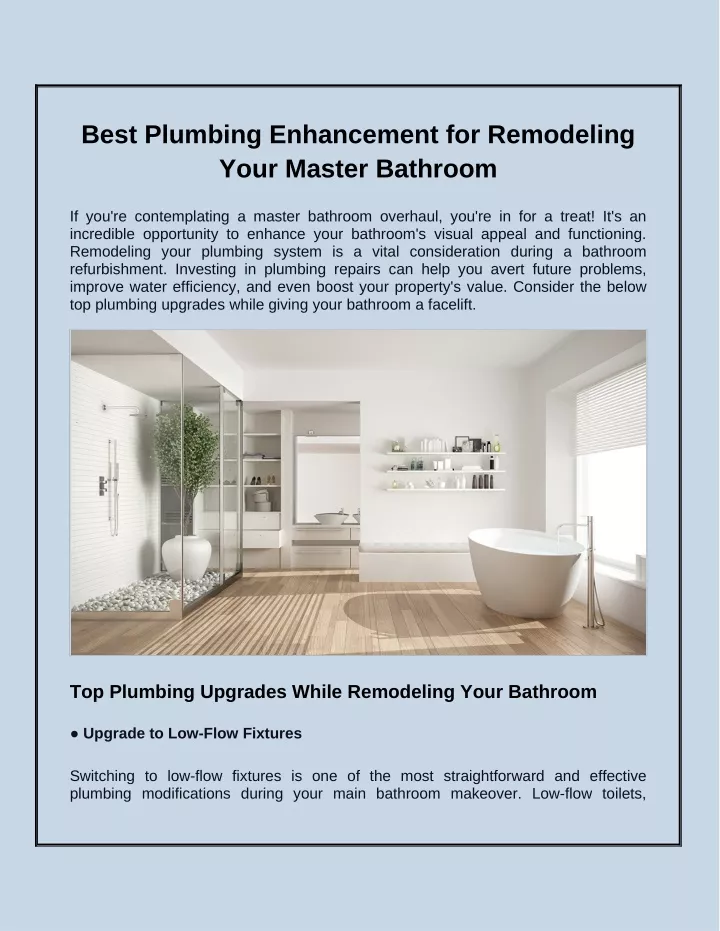 best plumbing enhancement for remodeling your