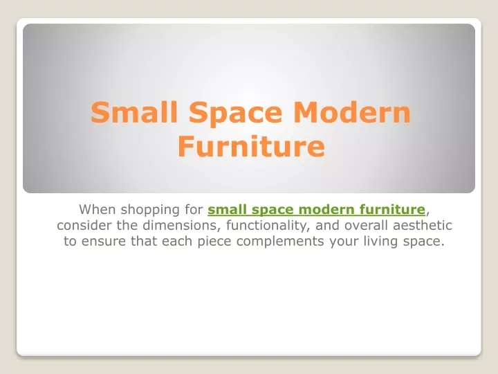 small space modern furniture