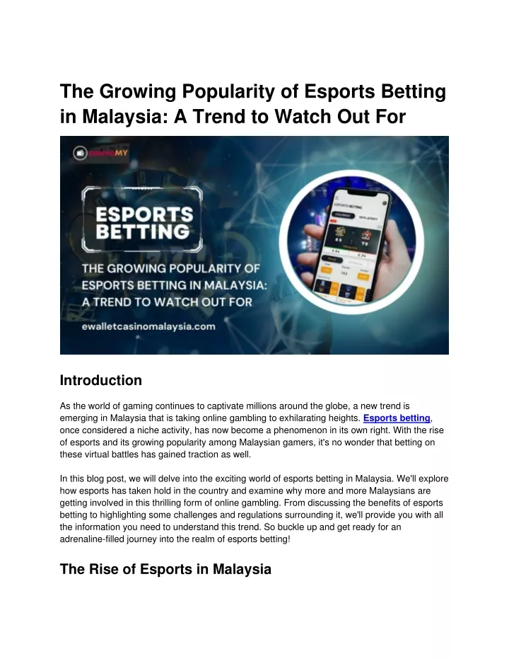 the growing popularity of esports betting