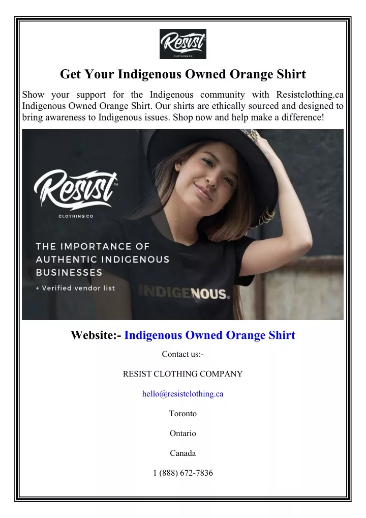 get your indigenous owned orange shirt