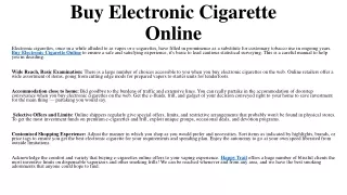 Buy Electronic Cigarette Online