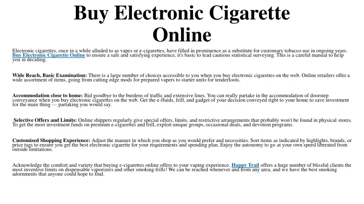 buy electronic cigarette online electronic