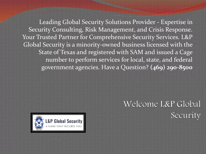 welcome l p global security