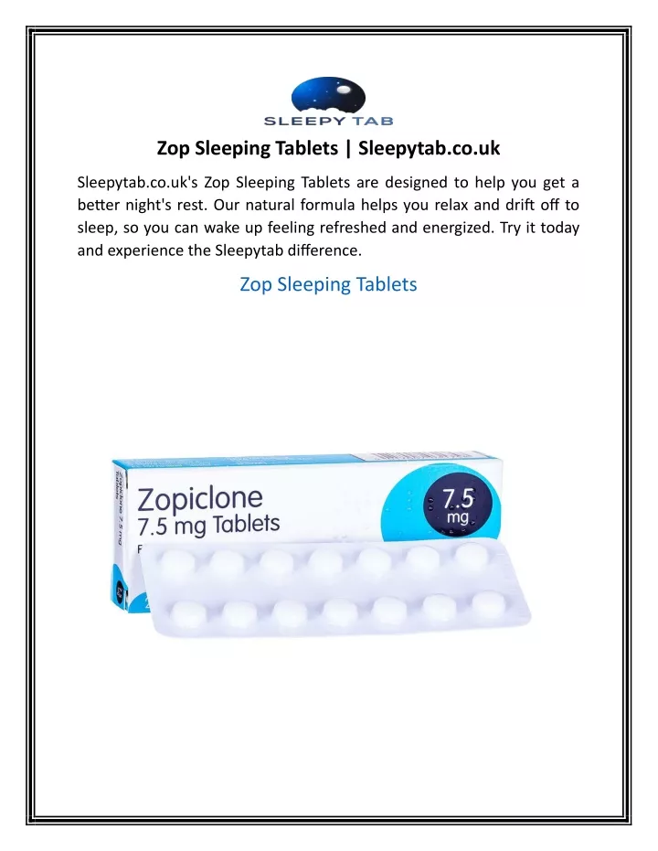 zop sleeping tablets sleepytab co uk