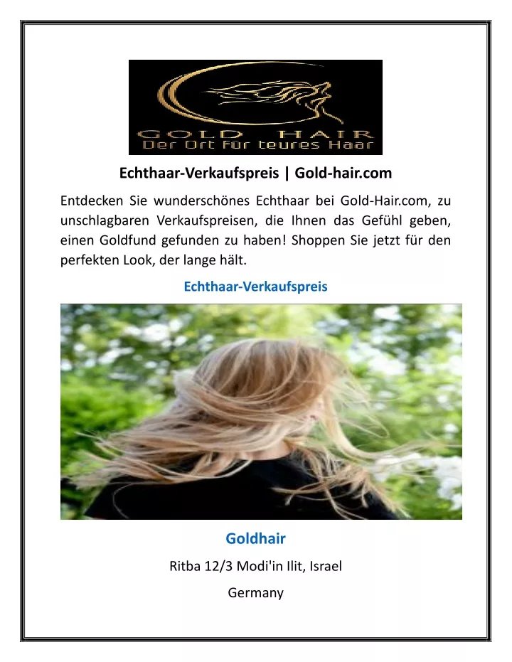 echthaar verkaufspreis gold hair com