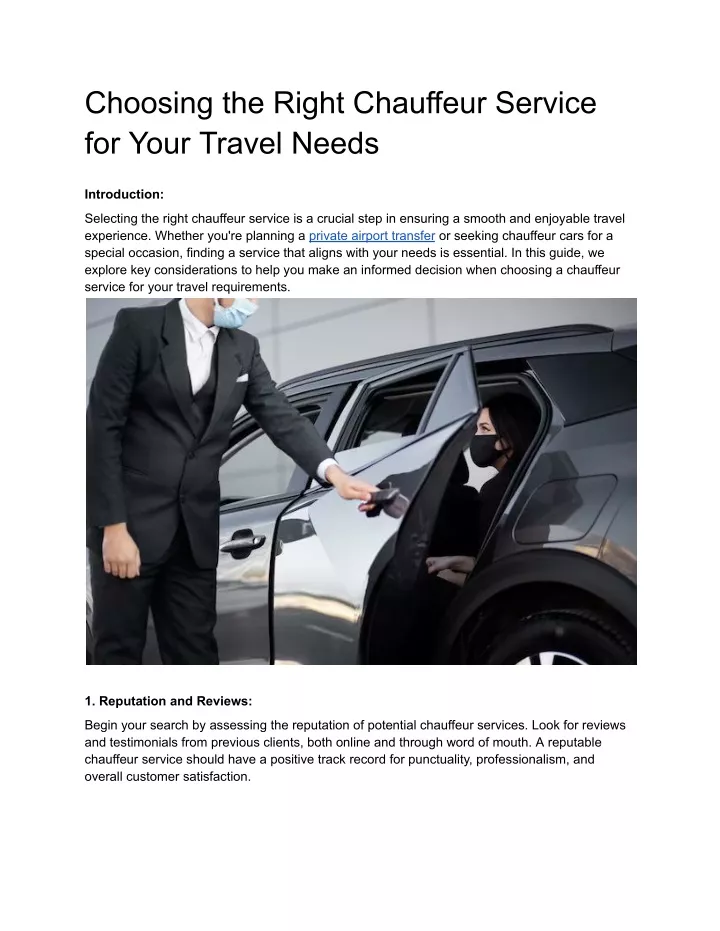 choosing the right chauffeur service for your